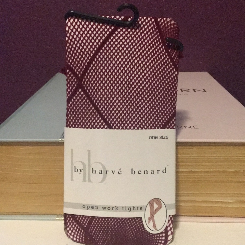 Maroon Open Work Tights